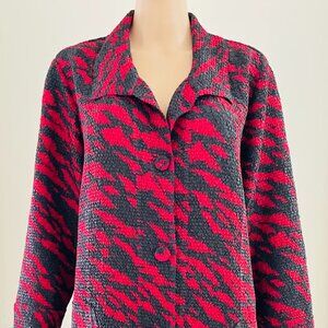 Chicos Travelers Collection Size 2 = (L-12)  Alexa Jacket / Rouge Red